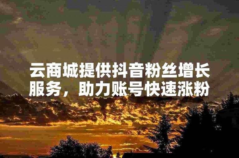 云商城提供抖音粉丝增长服务，助力账号快速涨粉。