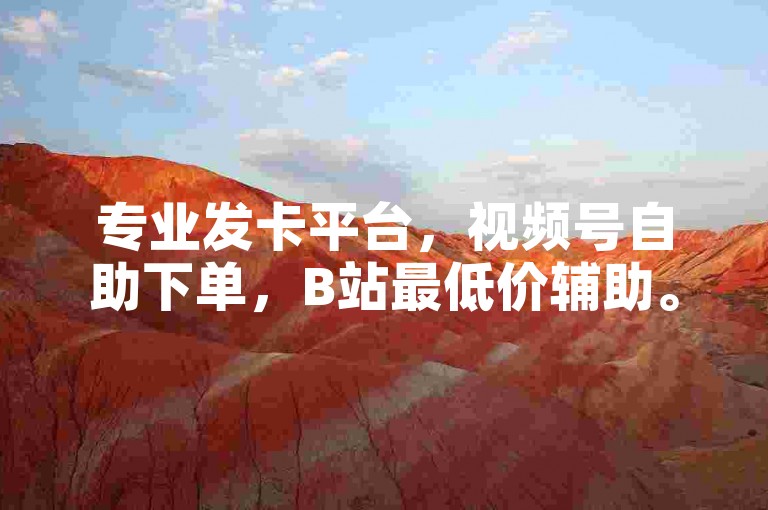 专业发卡平台，视频号自助下单，B站最低价辅助。