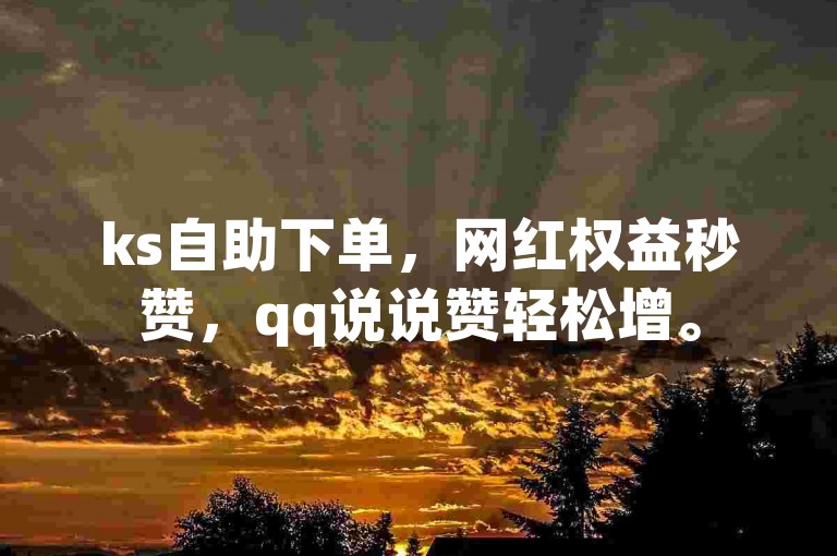 ks自助下单，网红权益秒赞，qq说说赞轻松增。