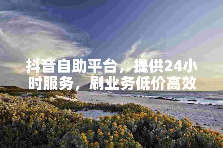 抖音自助平台，提供24小时服务，刷业务低价高效。