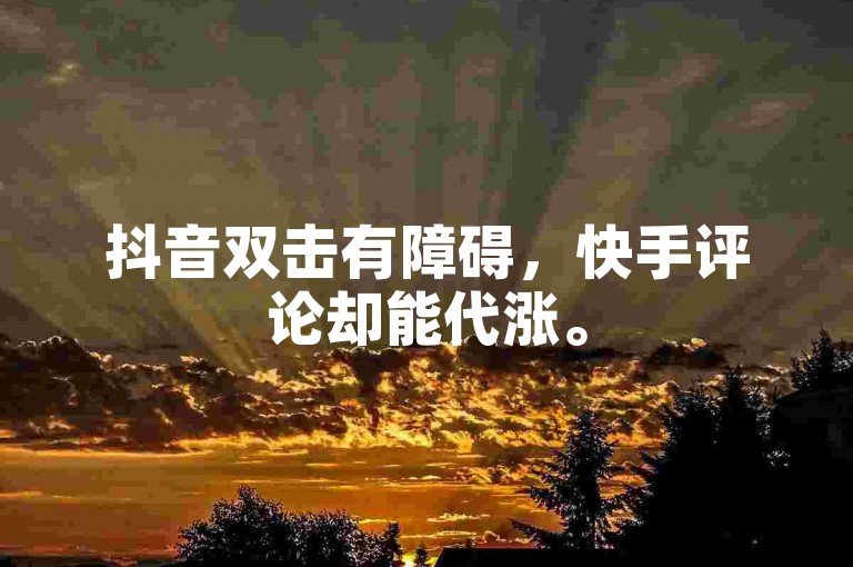 抖音双击有障碍，快手评论却能代涨。