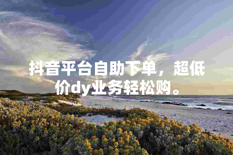 抖音平台自助下单，超低价dy业务轻松购。