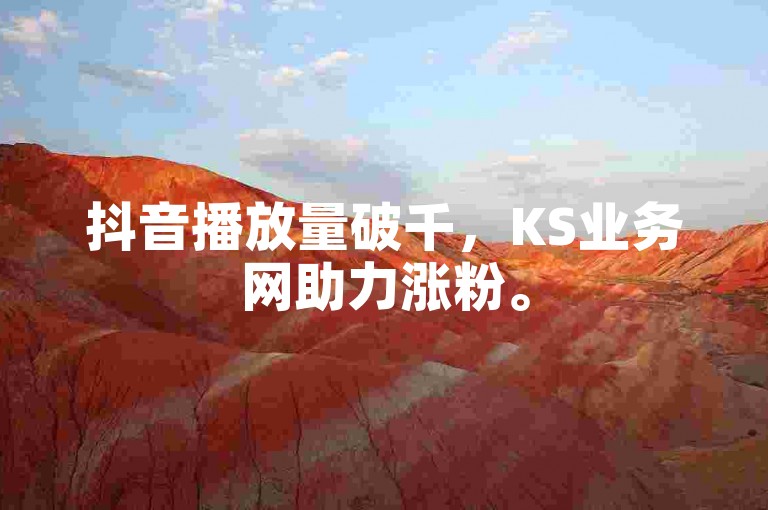 抖音播放量破千，KS业务网助力涨粉。