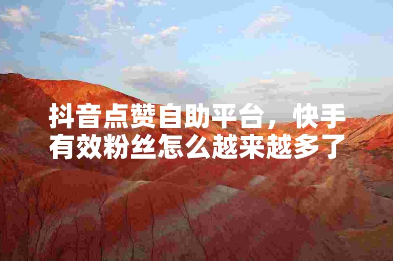 抖音点赞自助平台，快手有效粉丝怎么越来越多了。