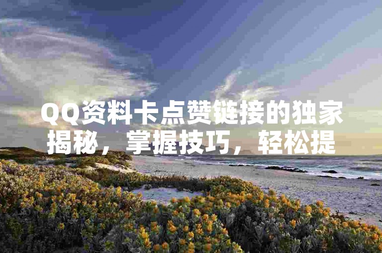 QQ资料卡点赞链接的独家揭秘，掌握技巧，轻松提升点赞效果！