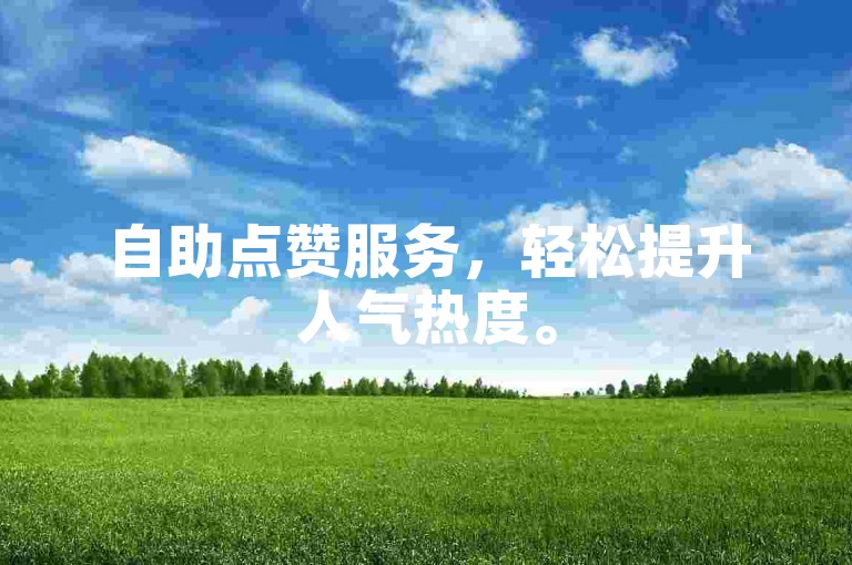 自助点赞服务，轻松提升人气热度。