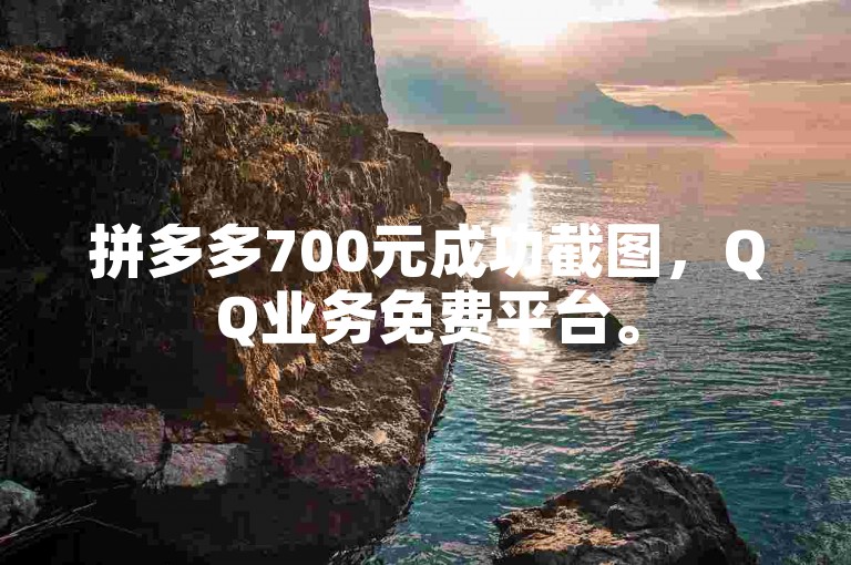 拼多多700元成功截图，QQ业务免费平台。