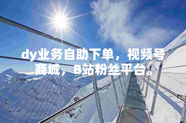dy业务自助下单，视频号商城，B站粉丝平台。