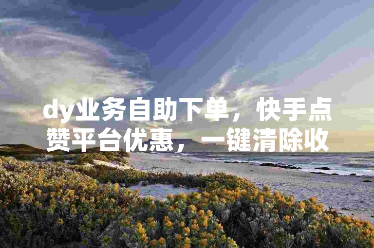dy业务自助下单，快手点赞平台优惠，一键清除收藏软件。