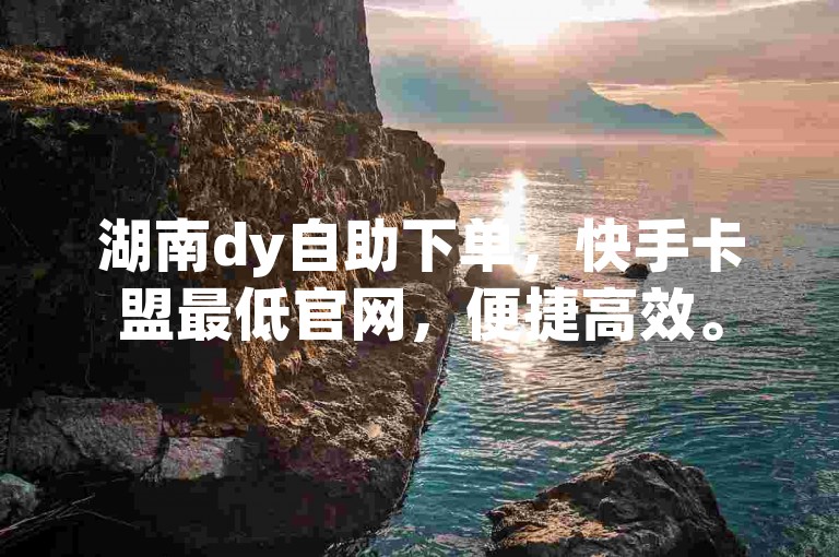 湖南dy自助下单，快手卡盟最低官网，便捷高效。