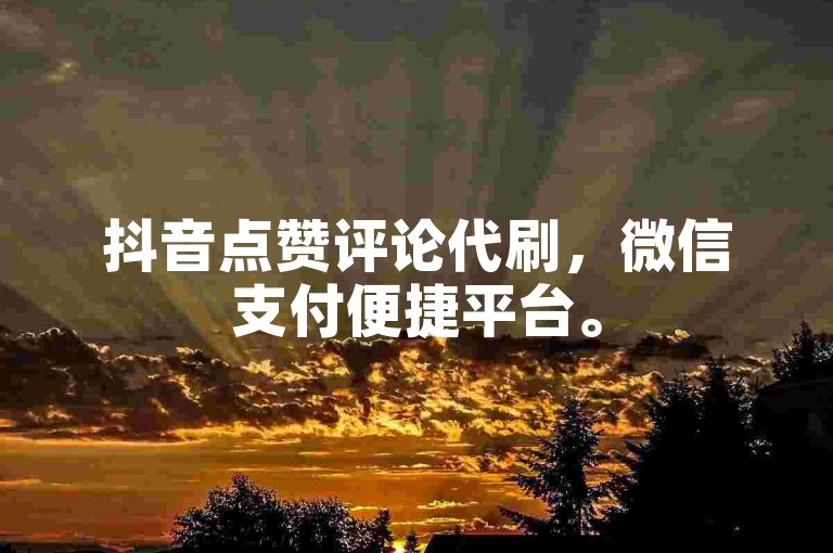 抖音点赞评论代刷，微信支付便捷平台。
