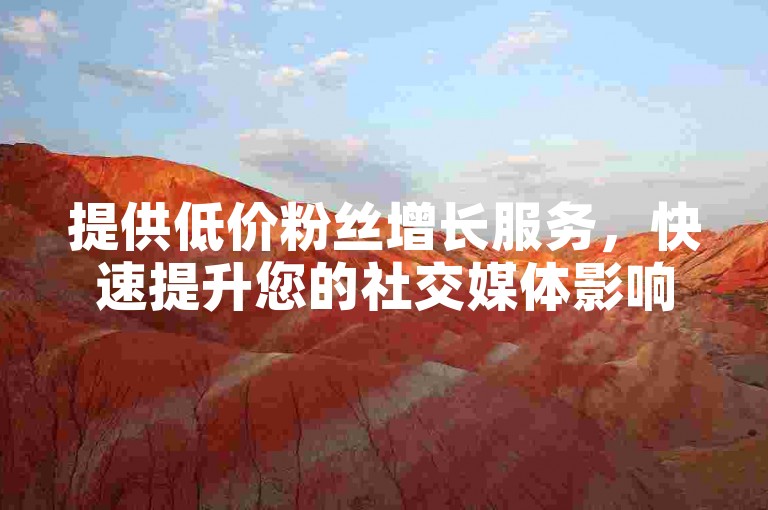 提供低价粉丝增长服务，快速提升您的社交媒体影响力。