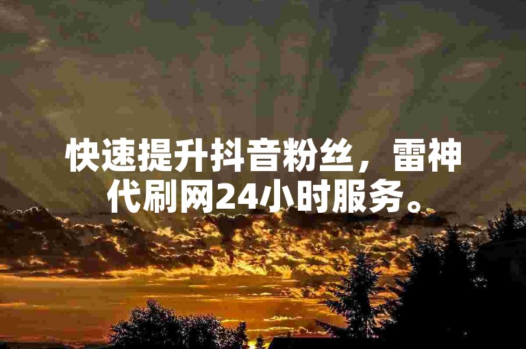 快速提升抖音粉丝，雷神代刷网24小时服务。