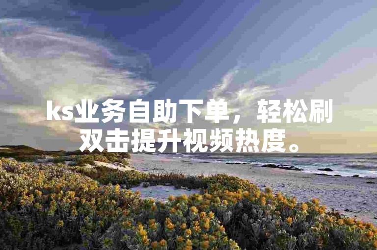 ks业务自助下单，轻松刷双击提升视频热度。