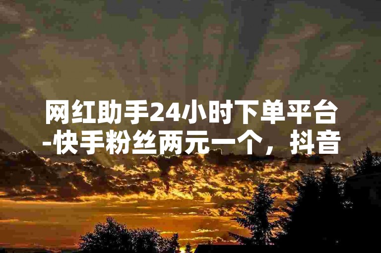 网红助手24小时下单平台-快手粉丝两元一个，抖音等级号出售。