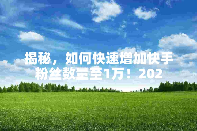 揭秘，如何快速增加快手粉丝数量至1万！2025必学。