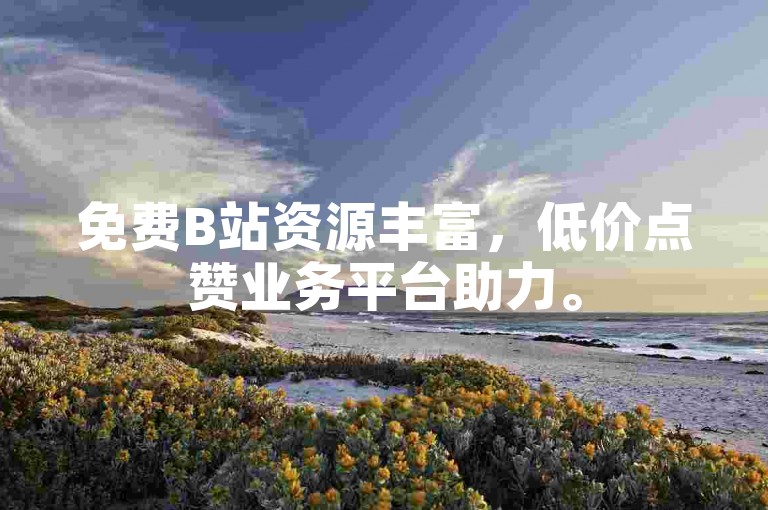 免费B站资源丰富，低价点赞业务平台助力。