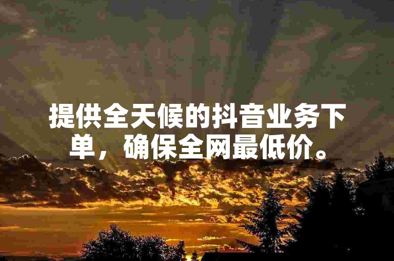 提供全天候的抖音业务下单，确保全网最低价。