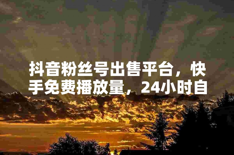 抖音粉丝号出售平台，快手免费播放量，24小时自助赞发货。