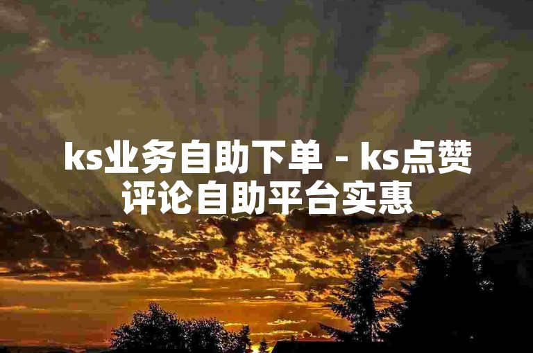 ks业务自助下单 - ks点赞评论自助平台实惠