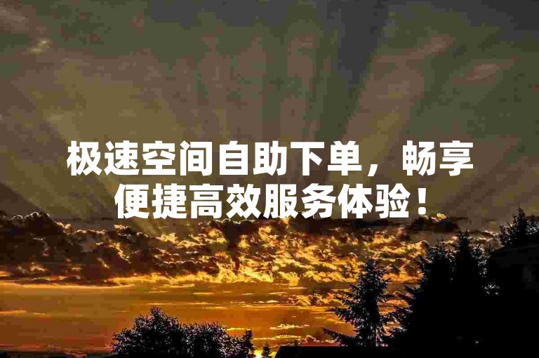 极速空间自助下单，畅享便捷高效服务体验！