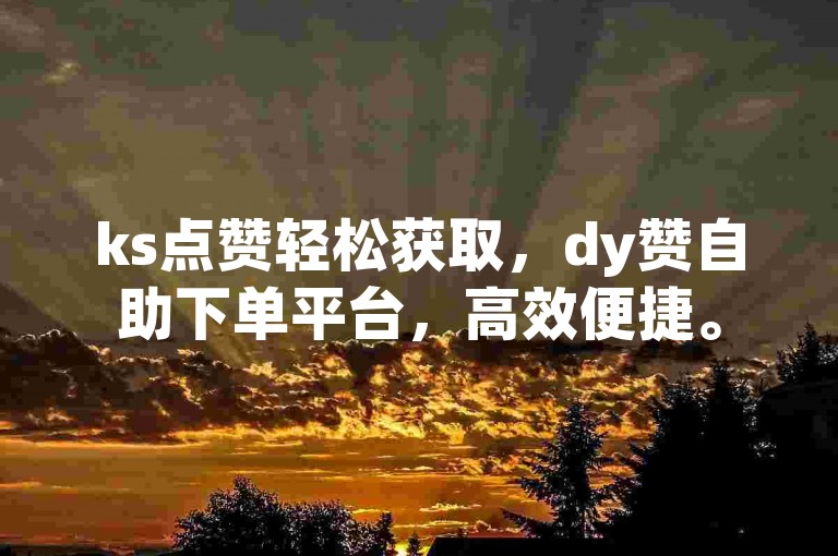 ks点赞轻松获取，dy赞自助下单平台，高效便捷。