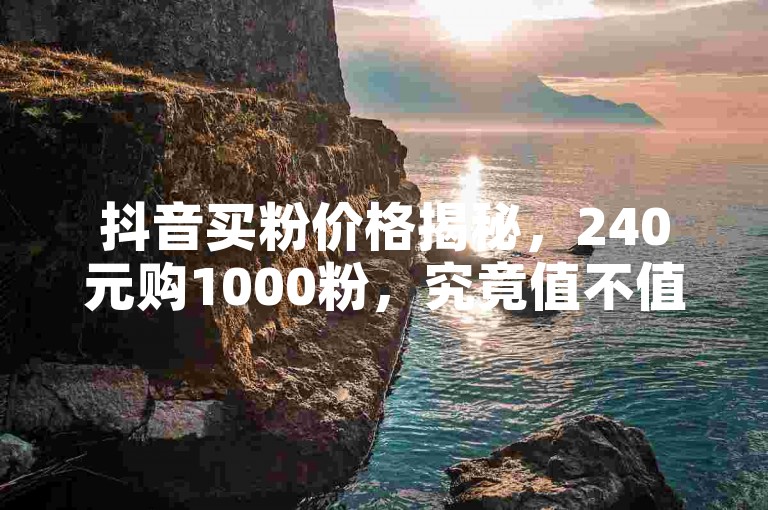 抖音买粉价格揭秘，240元购1000粉，究竟值不值？