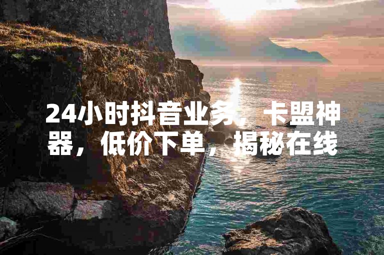 24小时抖音业务，卡盟神器，低价下单，揭秘在线！