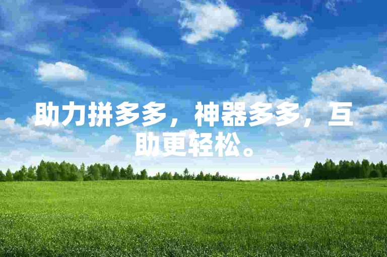 助力拼多多，神器多多，互助更轻松。