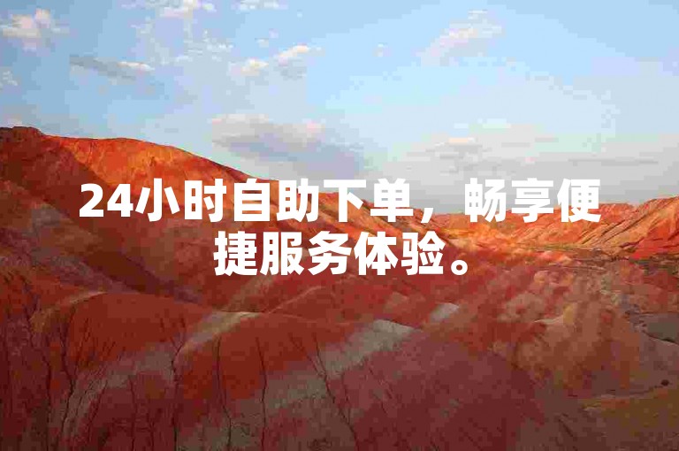 24小时自助下单，畅享便捷服务体验。