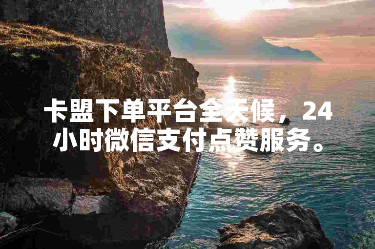 卡盟下单平台全天候，24小时微信支付点赞服务。