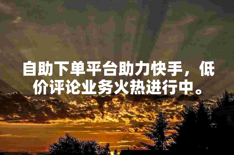 自助下单平台助力快手，低价评论业务火热进行中。