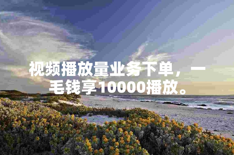 视频播放量业务下单，一毛钱享10000播放。