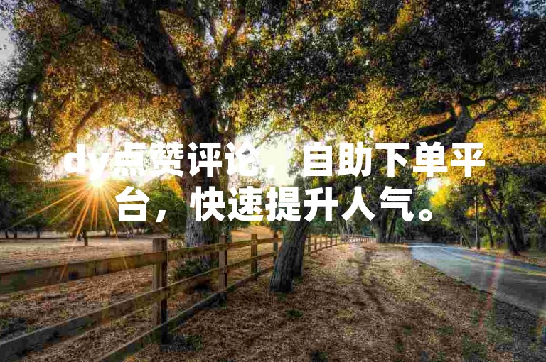 dy点赞评论，自助下单平台，快速提升人气。