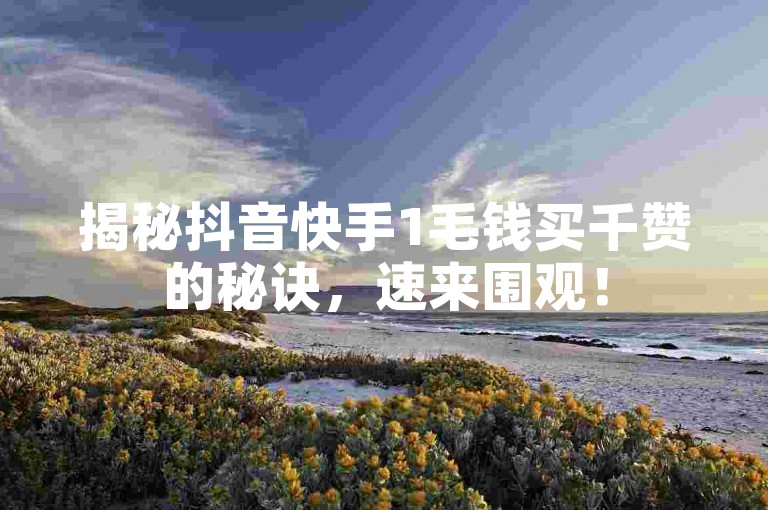 揭秘抖音快手1毛钱买千赞的秘诀，速来围观！