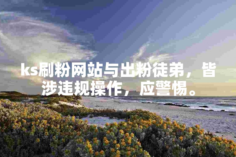 ks刷粉网站与出粉徒弟，皆涉违规操作，应警惕。