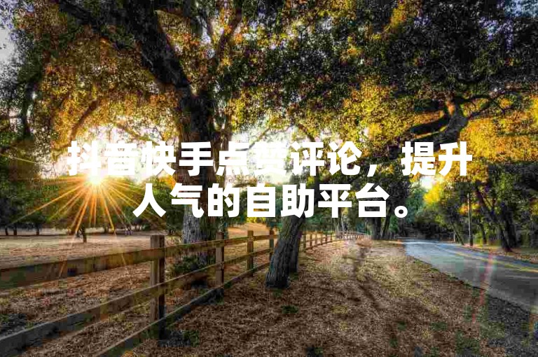 抖音快手点赞评论，提升人气的自助平台。