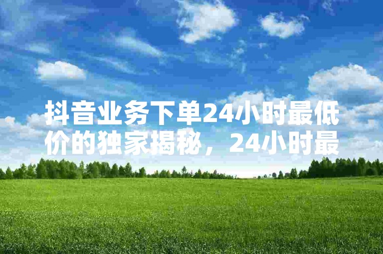 抖音业务下单24小时最低价的独家揭秘，24小时最低价抖音业务下单攻略！2025必学