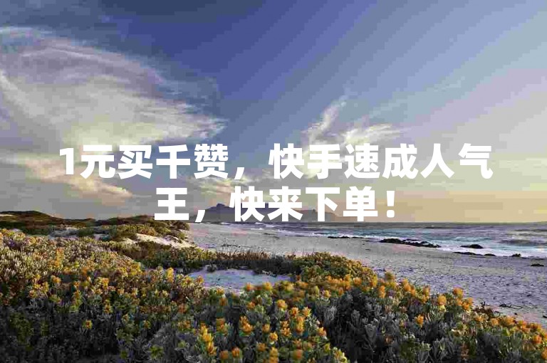 1元买千赞，快手速成人气王，快来下单！