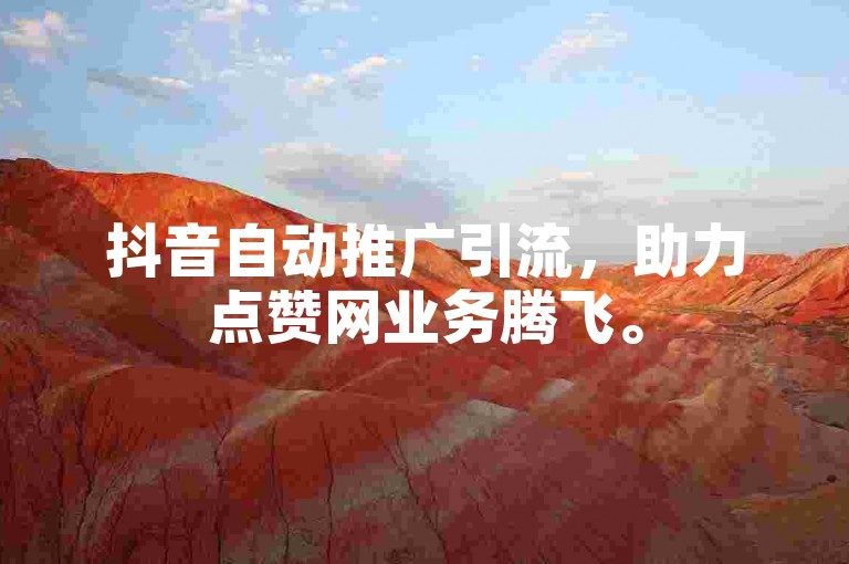 抖音自动推广引流，助力点赞网业务腾飞。