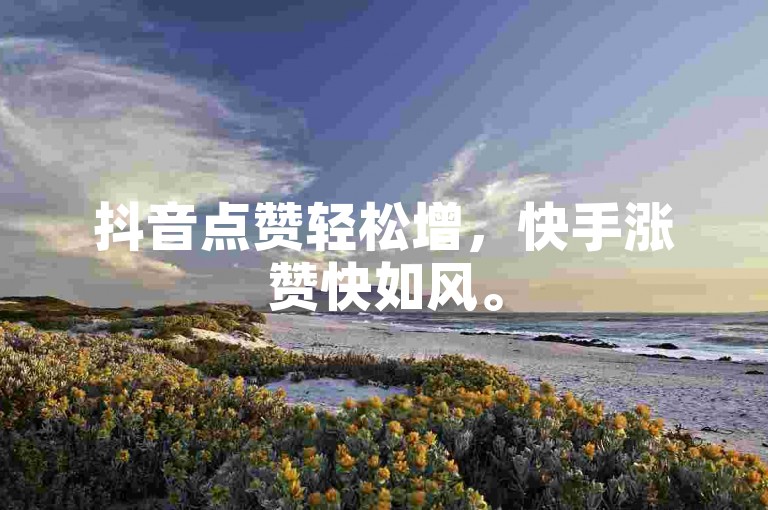 抖音点赞轻松增，快手涨赞快如风。