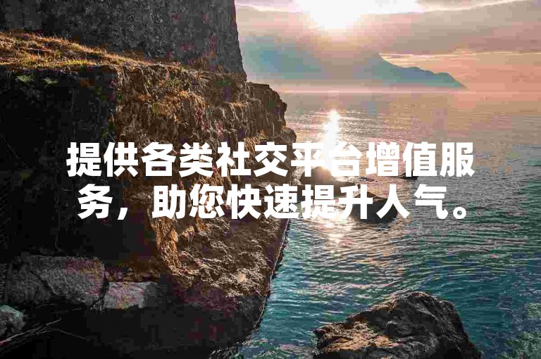 提供各类社交平台增值服务，助您快速提升人气。