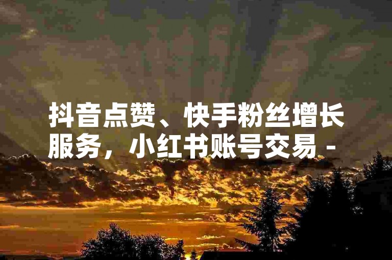 抖音点赞、快手粉丝增长服务，小红书账号交易 - 全网最低价自助下单平台。