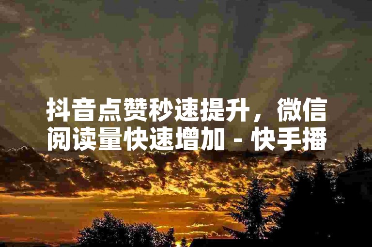 抖音点赞秒速提升，微信阅读量快速增加 - 快手播放量24小时内完成 - 哔哩哔哩自助平台全新上线！
