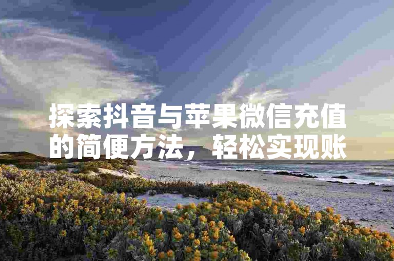 探索抖音与苹果微信充值的简便方法，轻松实现账户资金的快速补充。