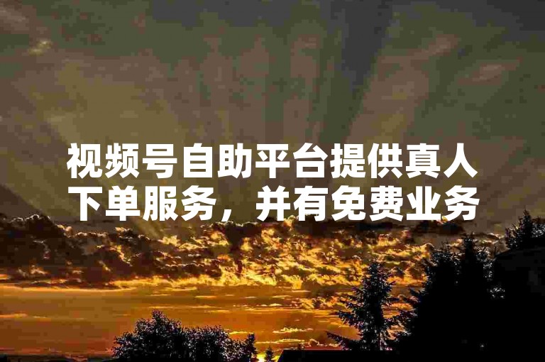 视频号自助平台提供真人下单服务，并有免费业务自助下单网站。