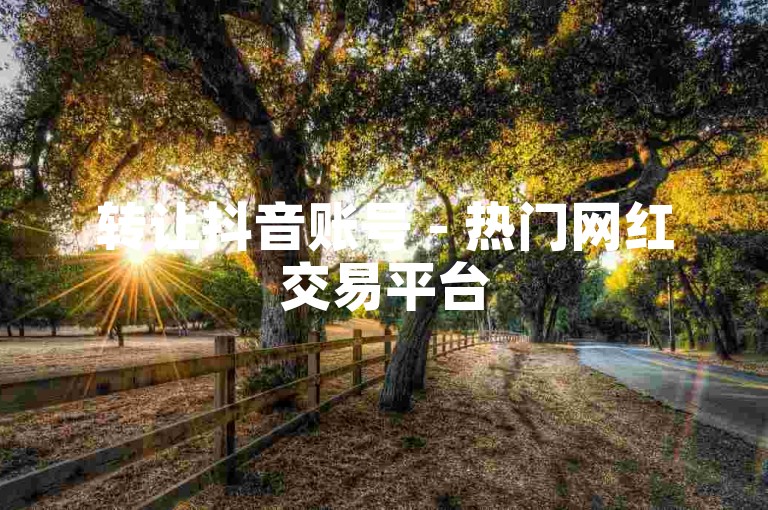 转让抖音账号 - 热门网红交易平台