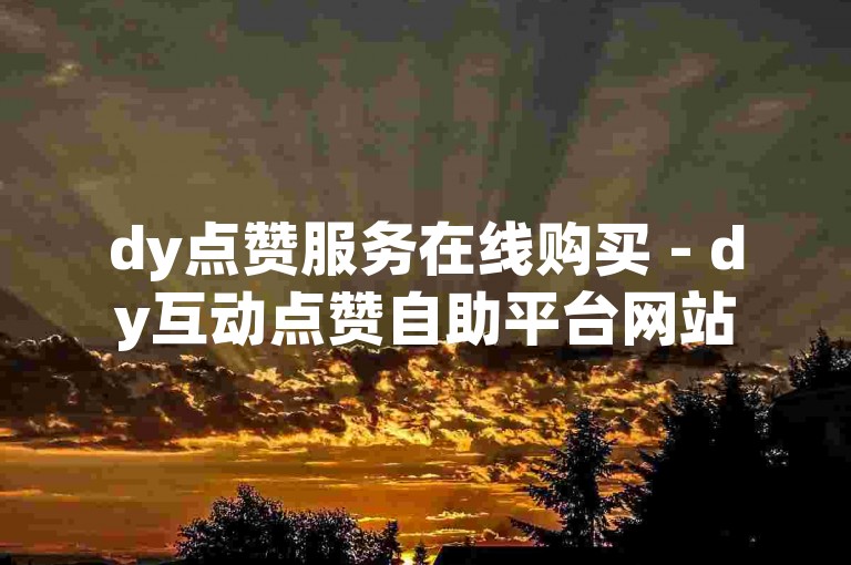 dy点赞服务在线购买 - dy互动点赞自助平台网站