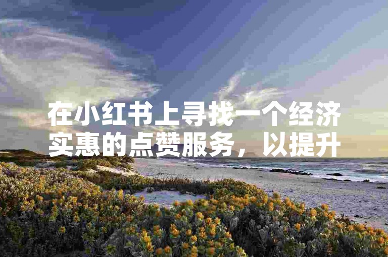 在小红书上寻找一个经济实惠的点赞服务，以提升你的内容曝光度。
