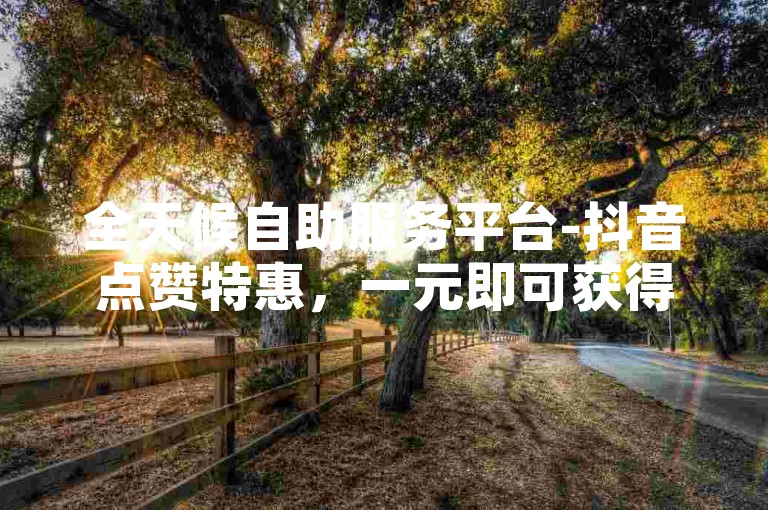 全天候自助服务平台-抖音点赞特惠，一元即可获得100个赞。